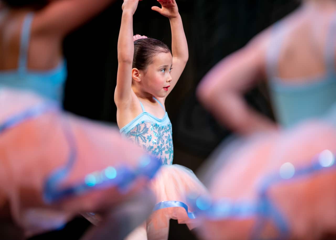 Young ballerina on stage at the Lobero Theatre