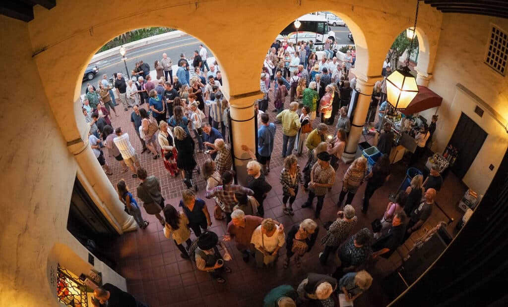 Lobero Theatre people under the arches