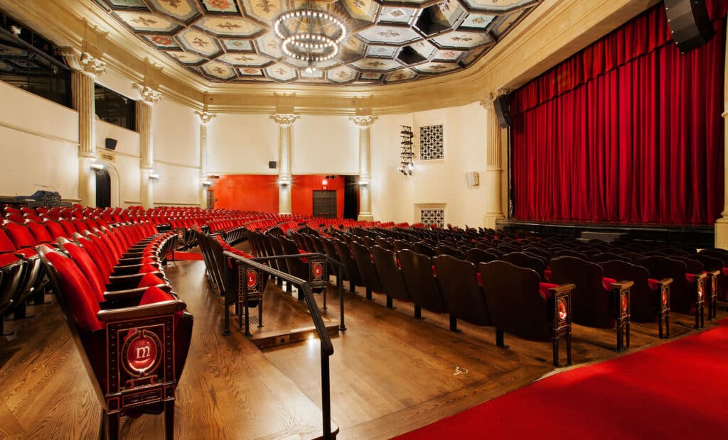 Lobero Theatre Interior photo of seats and stage side view