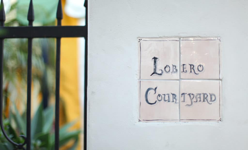 Lobero Courtyard sign