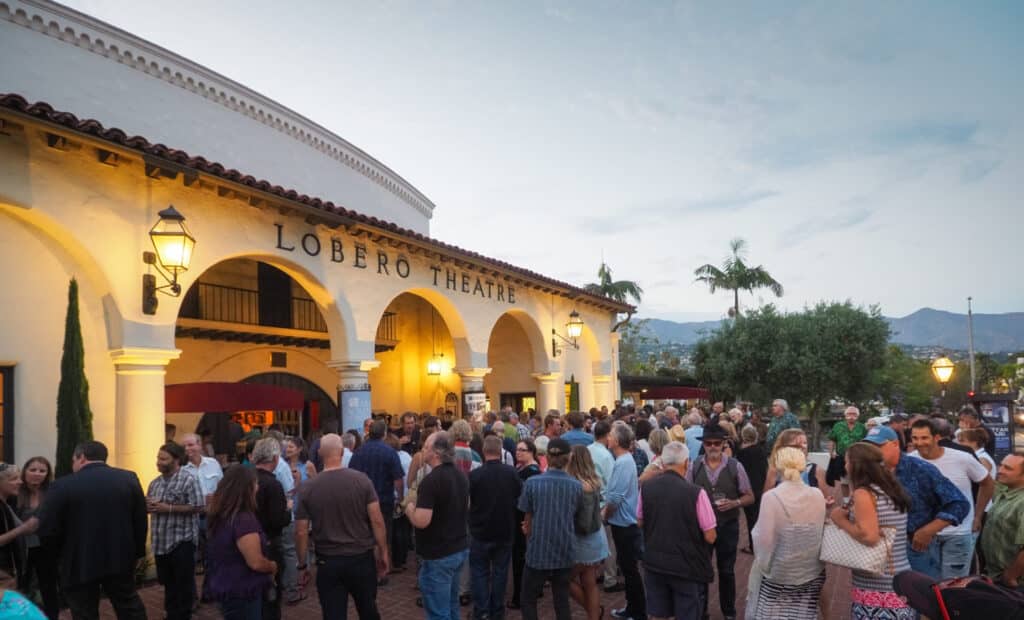 Lobero Theatre crowd outside before a show