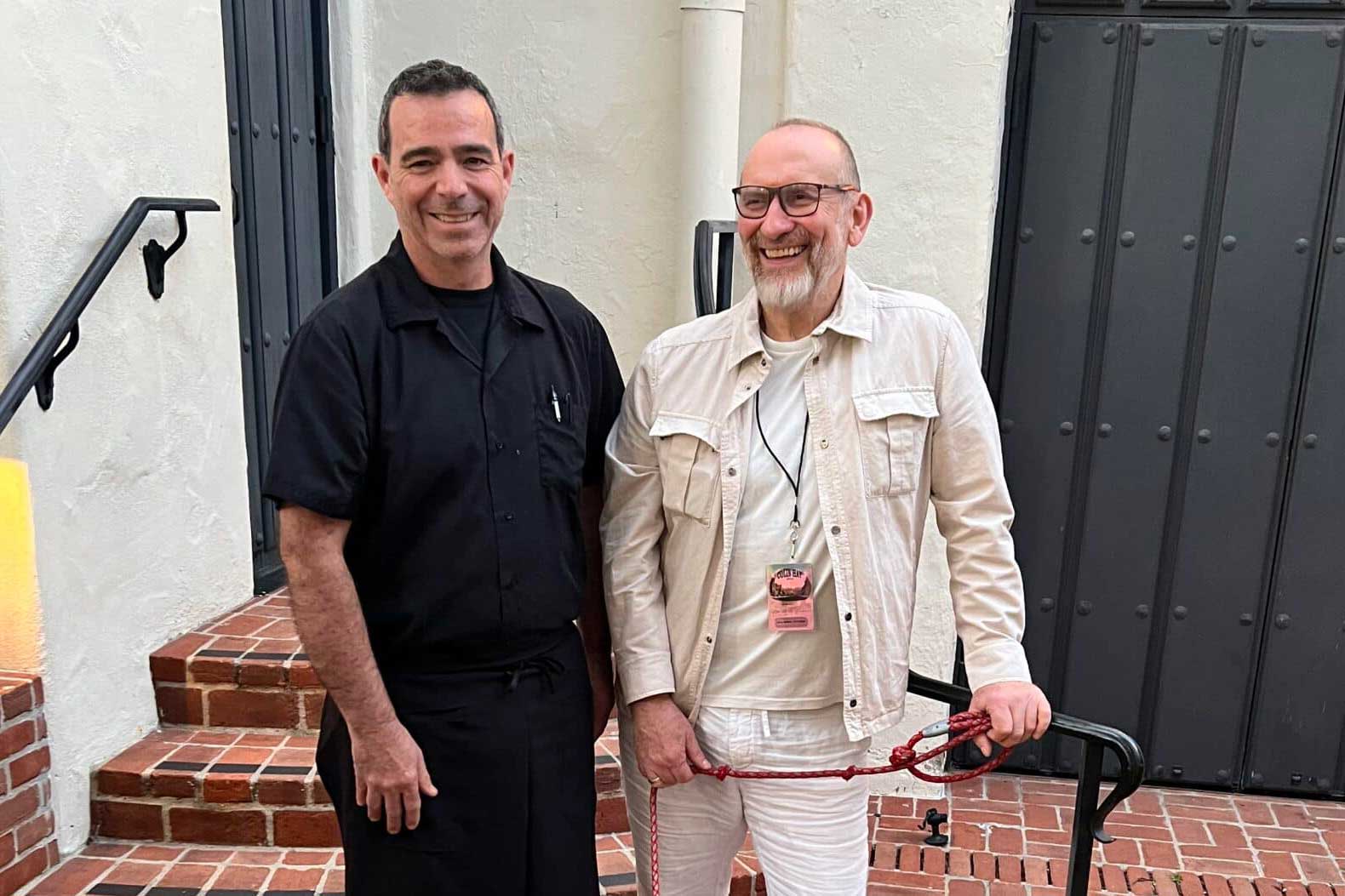 Patrick and Colin Hay back stage at the Lobero Theatre