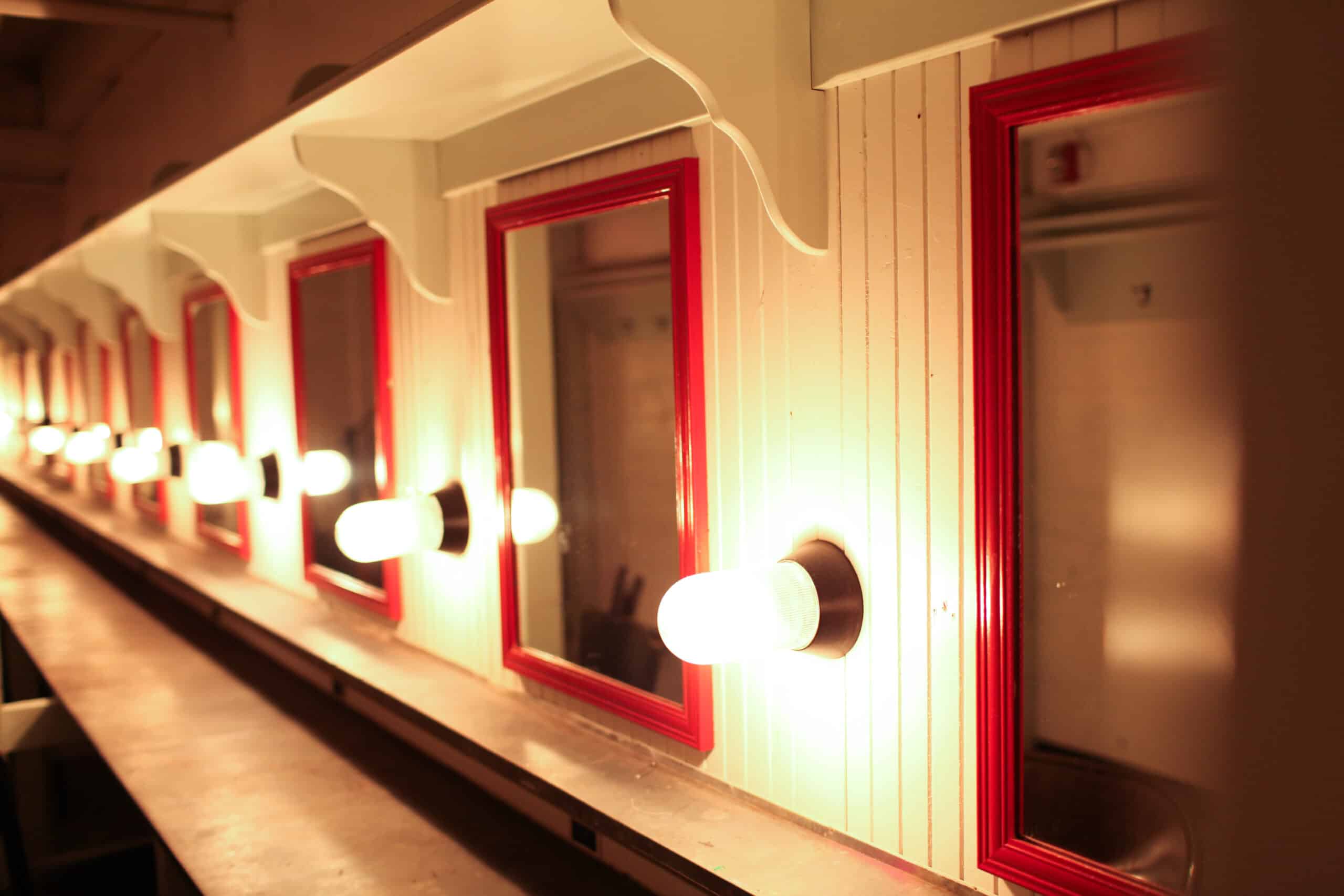 Lobero Theatre backstage dressing room mirrors