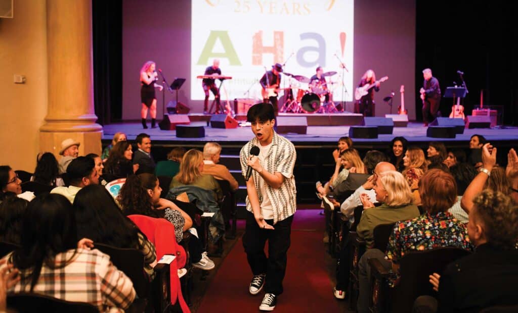 AHA! on stage at the Lobero Theatre